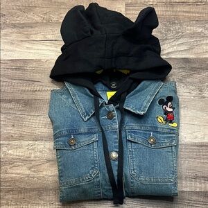 Disney Blue Denim Jacket with Black Hood